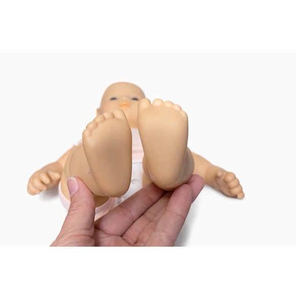 American Girl Bitty Baby 15" Doll Blue Eyes Bald Pink Outfit TLC 2014 - Picture 7 of 11